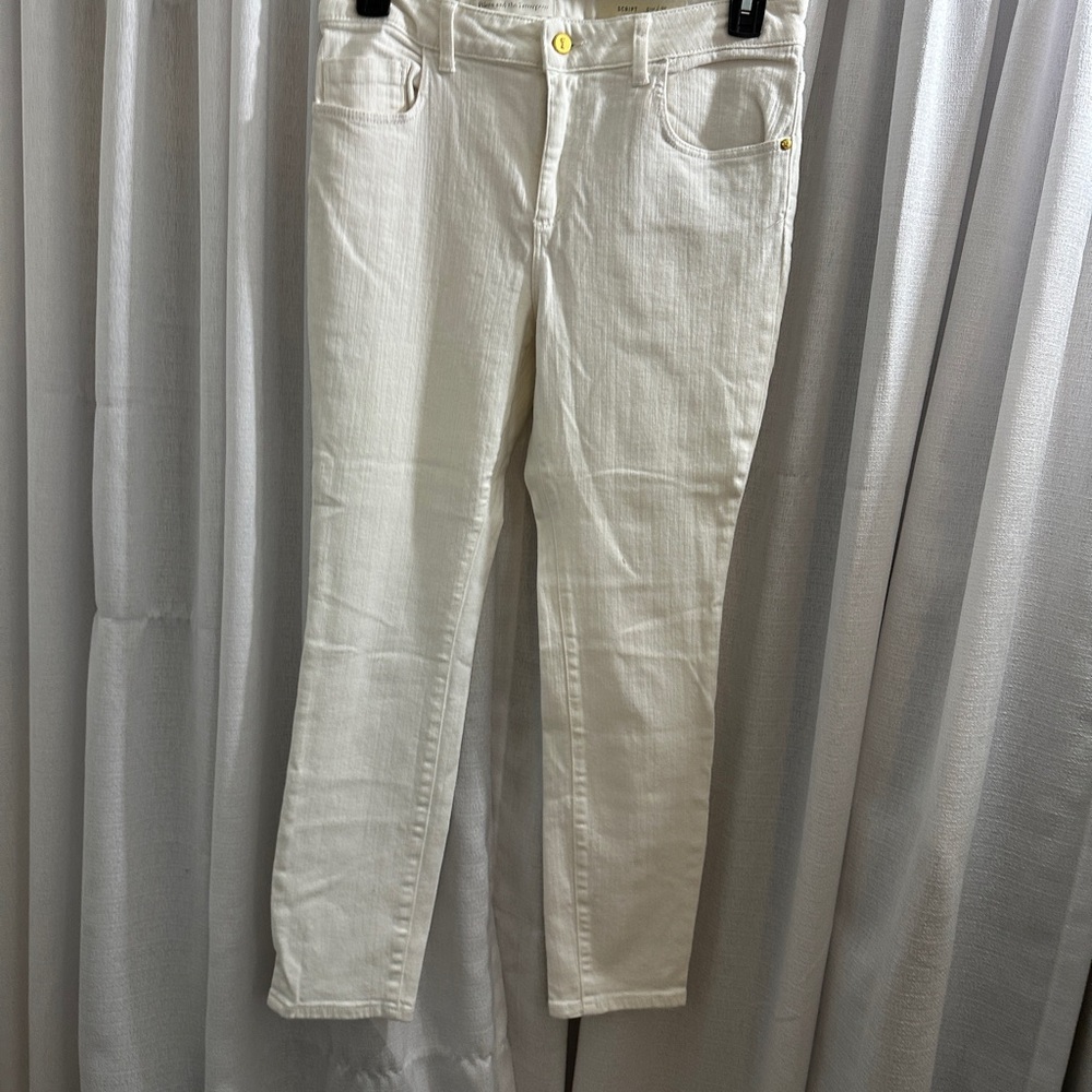 Pilcro Cream Ankle Jeans